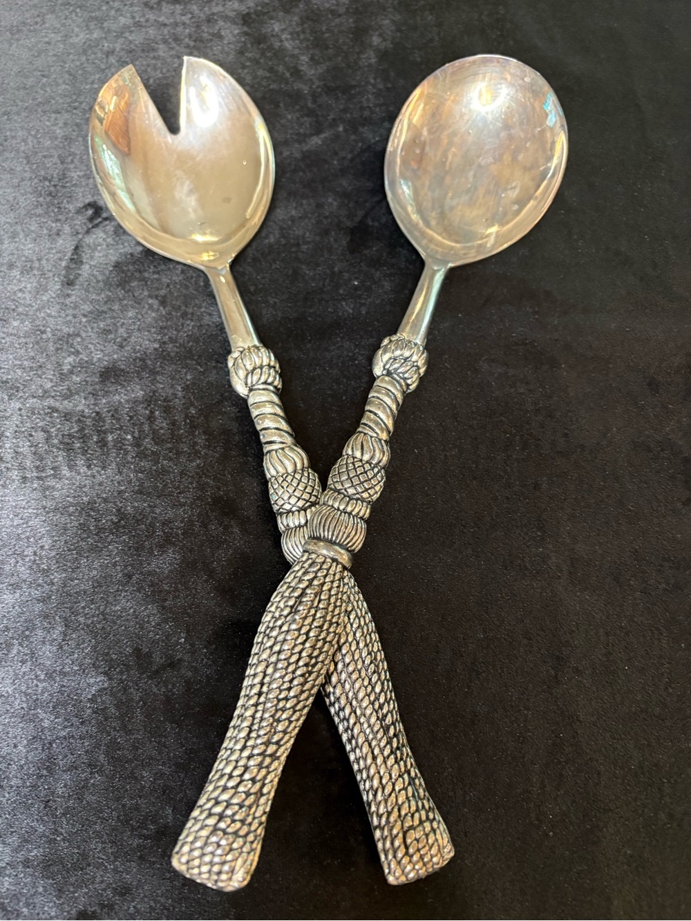 Vintage Silea Silver Plated Salad Serving Set - Picture 7 of 11